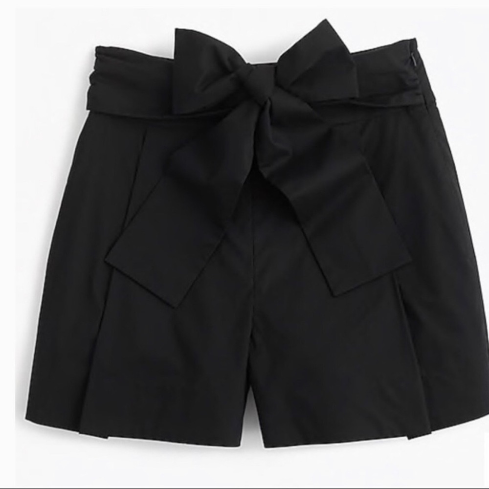 Black J Crew High Rise Shorts with Bow
